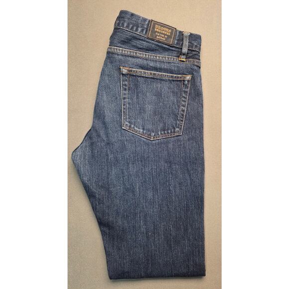 Brooks Brothers Red Fleece Jeans 116 Slim Men 33x32 Blue Denim Dark Wash Stretch - Picture 1 of 8